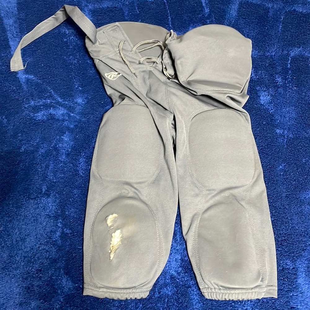 Charcoal gray football pants